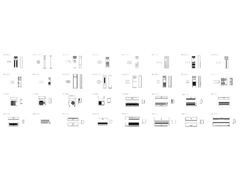  现代家用电器 空调cad图库 