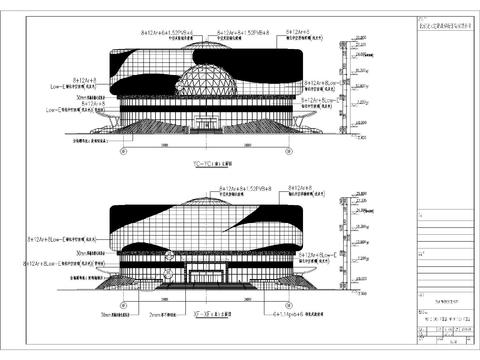  [朔州]4层框剪结构科技馆幕墙CAD施工图 