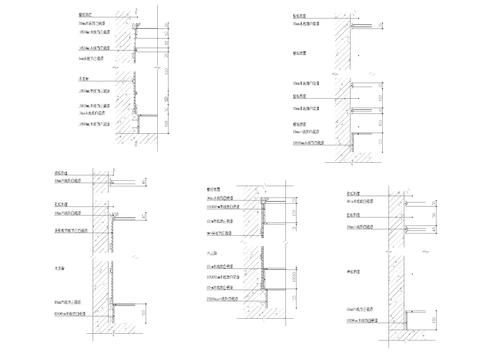  实木线条墙裙节点大样图 