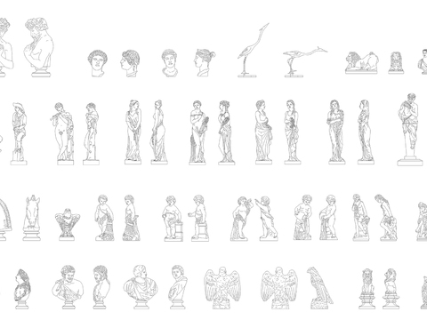  各种雕塑CAD图库 