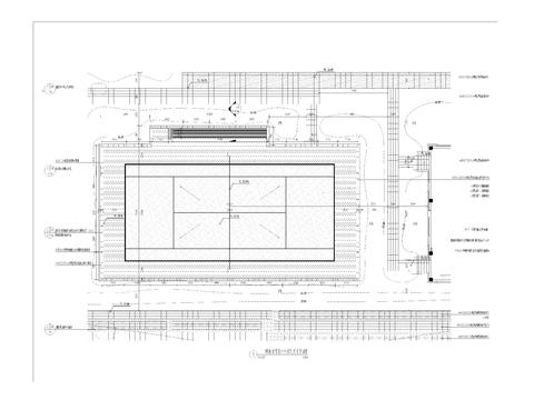  羽毛球场铺装cad大样图 