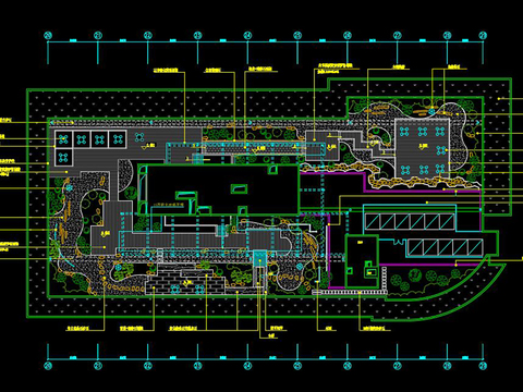  中式园林景观规划cad施工图 