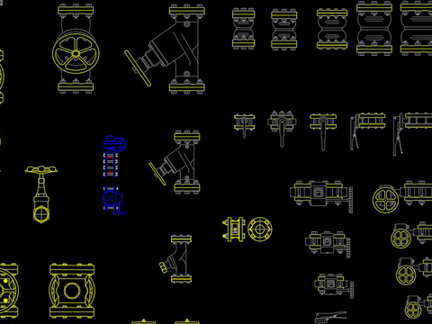  管件弯头cad图库 