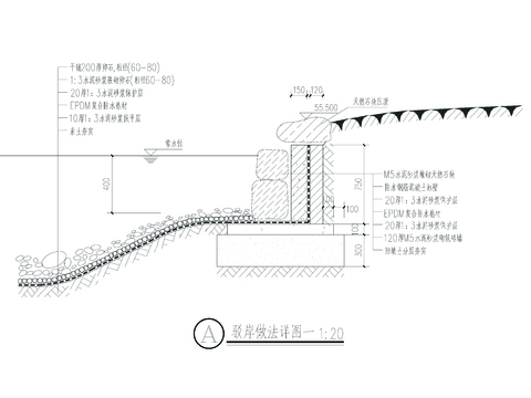  驳岸节点大样CAD施工图 
