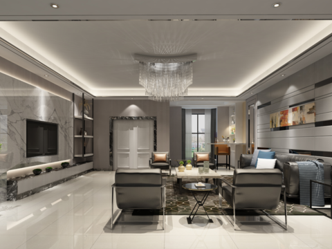  梅兰苑现代客餐厅卧室CAD施工图 