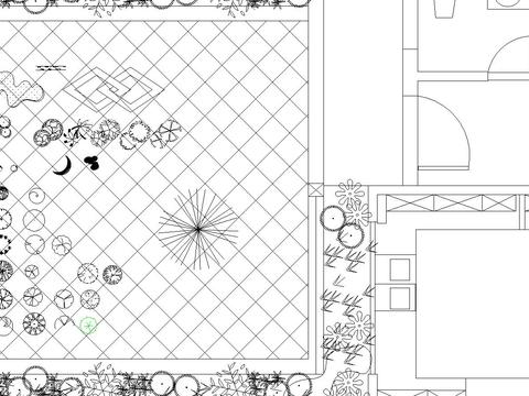  私家别墅绿化cad施工图 