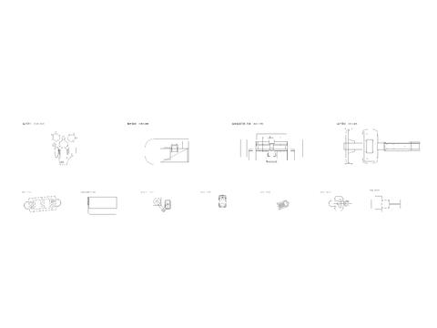  现代医疗器材 画板 杆件 鱼缸平面图 立面图 侧面CAD图库 