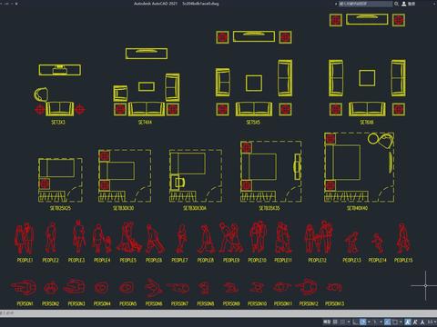 组合沙发cad图库 
