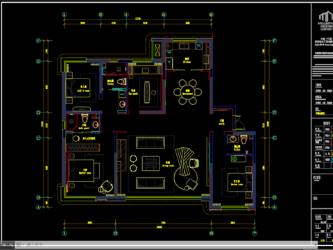  北郡府样板间全套CAD施工图 