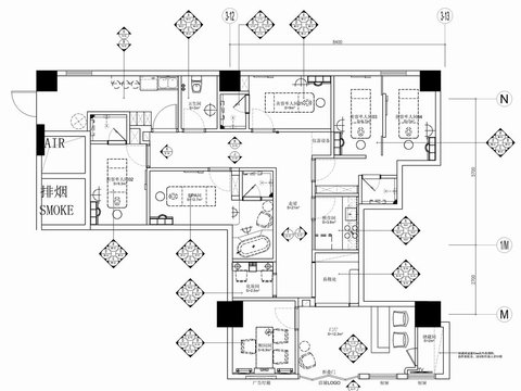  150㎡美容SPA會(huì)所CAD施工圖 