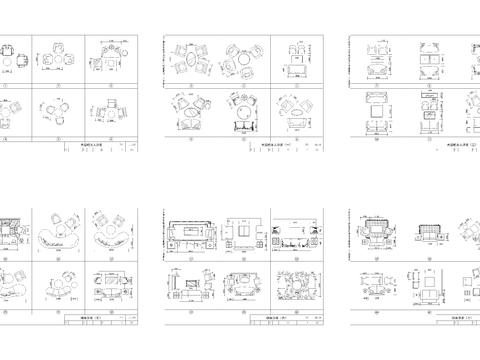  餐桌椅沙发cad平面图 