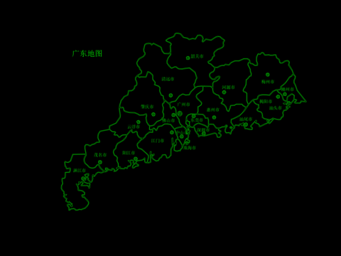  广东地图cad图块 