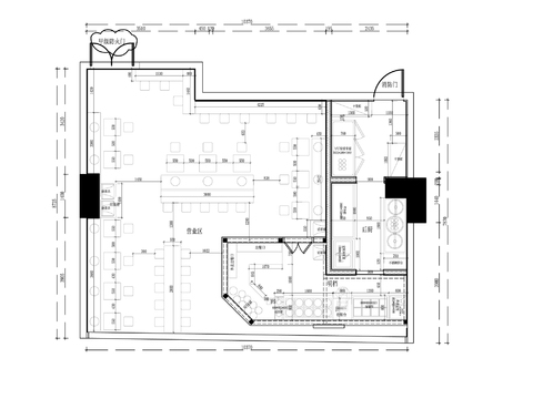  快餐店cad施工图 