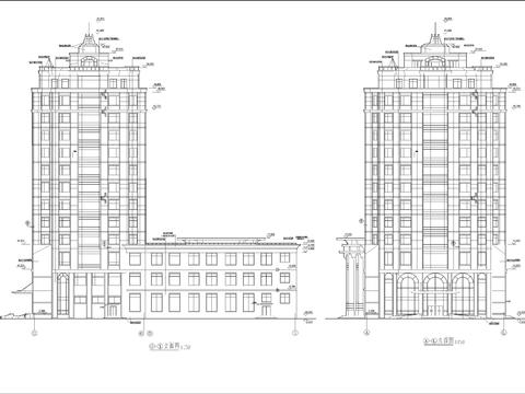  總工會(huì)綜合樓建筑cad施工圖 