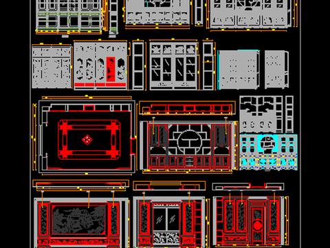  中式雕花屏风隔断 