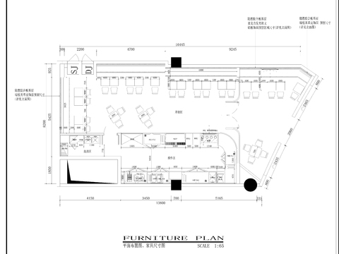  快餐店cad施工图 