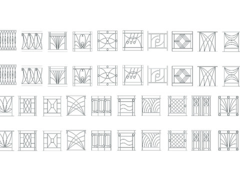  N种栏杆立面节点大样 