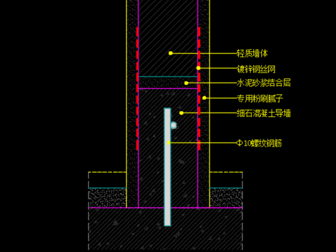  轻质墙节点图CAD施工图 