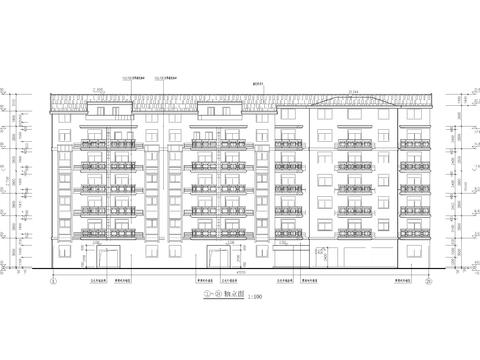  新中式多層坡屋頂全套建筑圖cad施工圖 