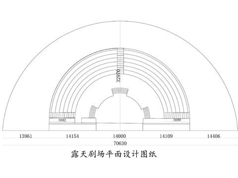  露天剧场平面设计图纸cad平面图 