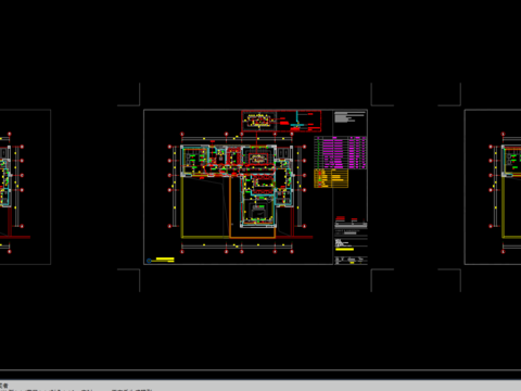  良渚郡三层二居合院别墅样板房施工图 