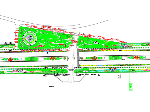  道路綠化cad施工圖 