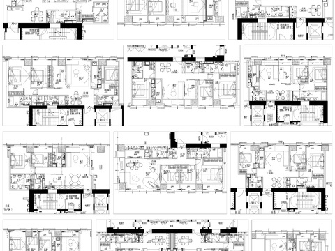  公寓平面布局小戶型cad施工圖 