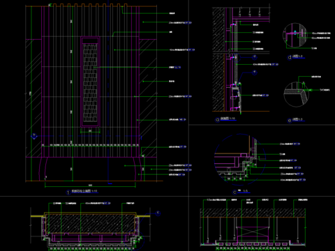  酒店大堂石材柱cad大样图 