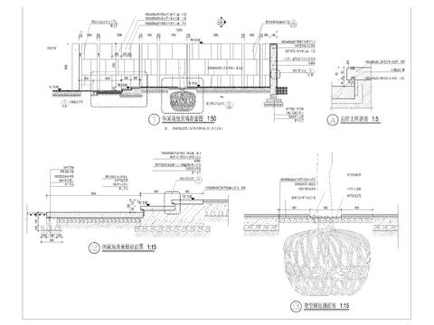  休闲场地详图 剖面图 节点大样图 