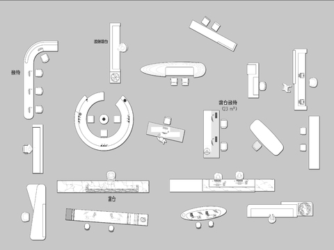  咨询台前台接待台服务台CAD图库 