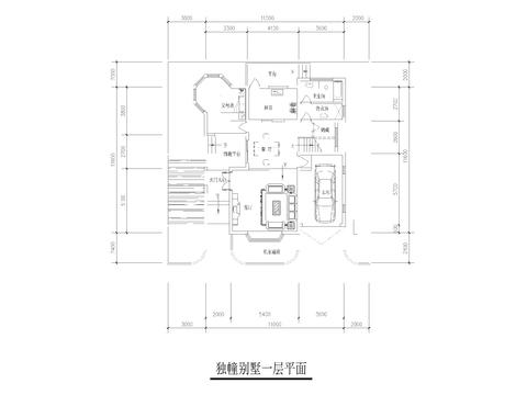  自建别墅cad平面图 