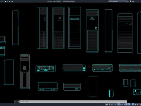  立面空调柜机cad图库 