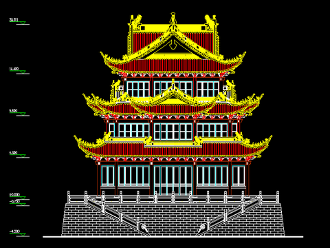  萬佛殿設(shè)計cad施工圖 