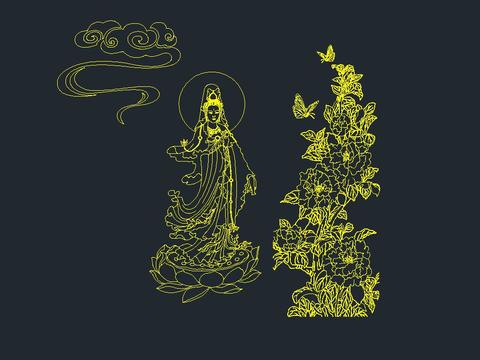  观音菩萨cad图库 