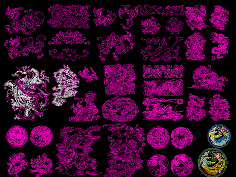  中国传统龙凤图案 