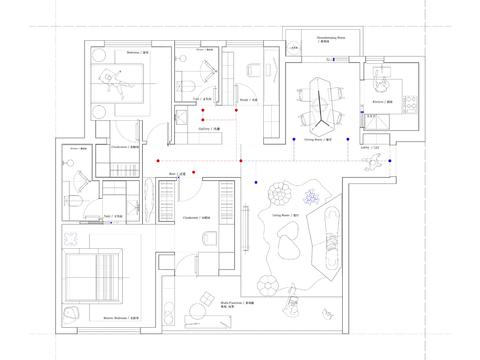  125平米大平层布局cad图库 
