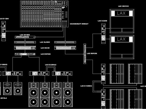  音响cad配置图 