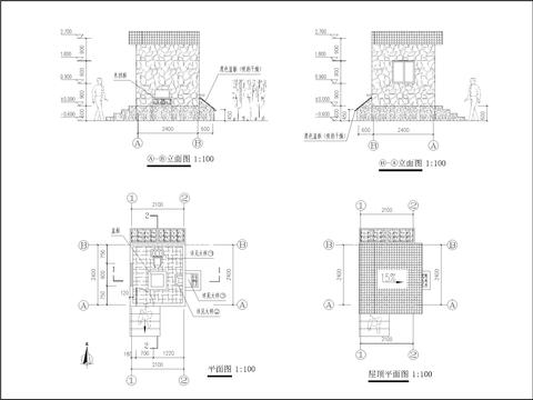  生態(tài)節(jié)能廁所CAD施工圖 