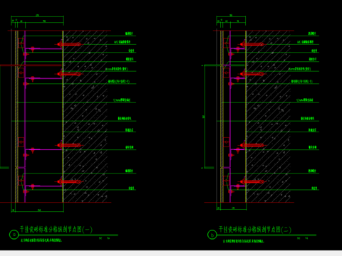  干挂瓷砖标准节点大样图 