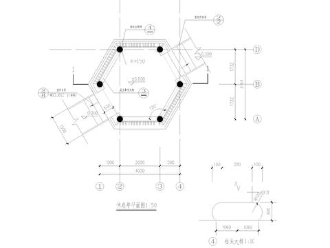  六角古亭CAD节点大样 