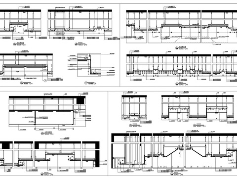  天花吊顶详图剖面cad图库 