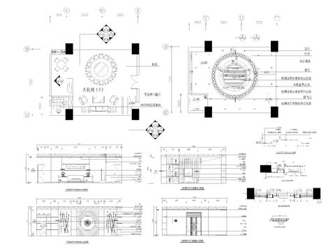  现代餐厅包间cad施工图 