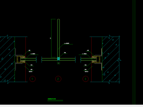  落地玻璃标准节点cad详图 