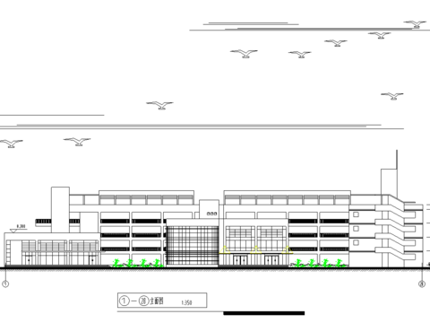  教学楼建筑cad施工图 