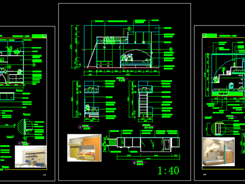  儿童床设计CAD施工图 