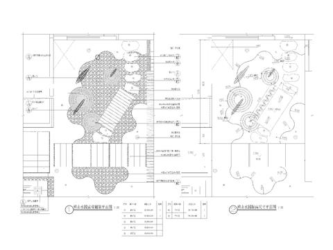  枯山水园详图 平面剖面图 节点大样图 