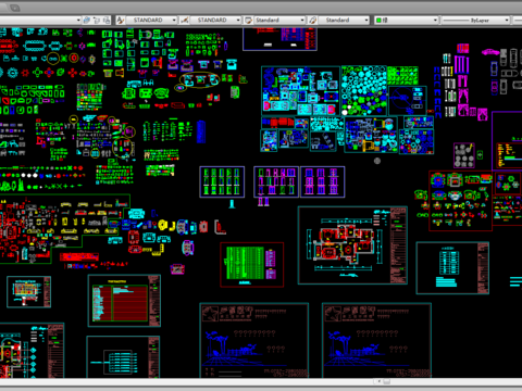  室内设计平面cad图库 