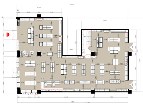  400㎡书店cad平面图 