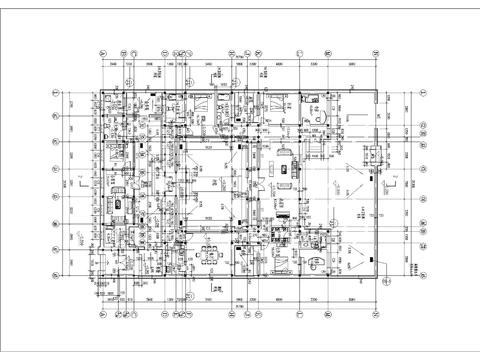  传统四合院单层cad平面图 