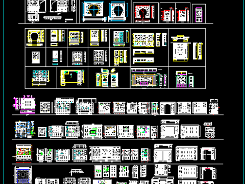 中式博古架酒柜CAD图库 